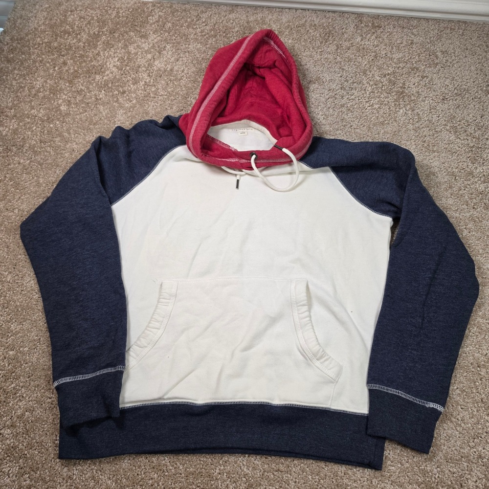 Aeropostale Hoodie Colorblock Raglan Navy White Red Casual Mens XL